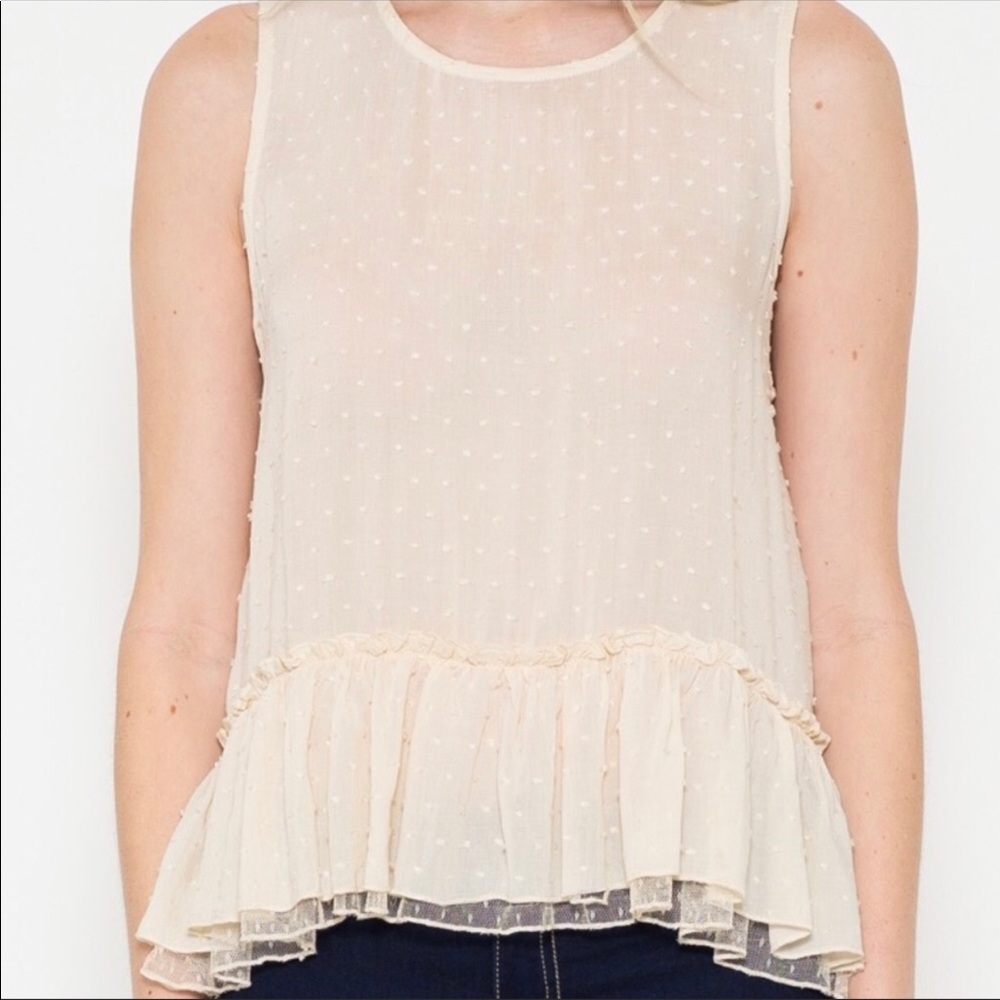 Esley Swiss Dot Sleeveless Tank